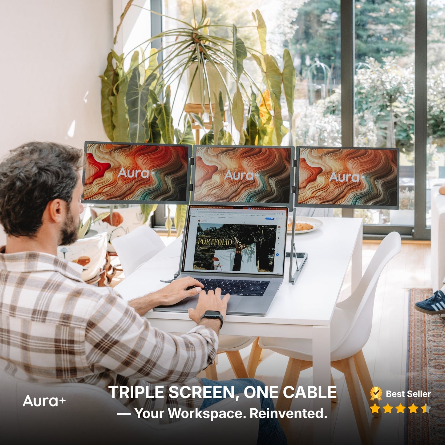 TriScreen Pro 14" Triple Laptop Monitor