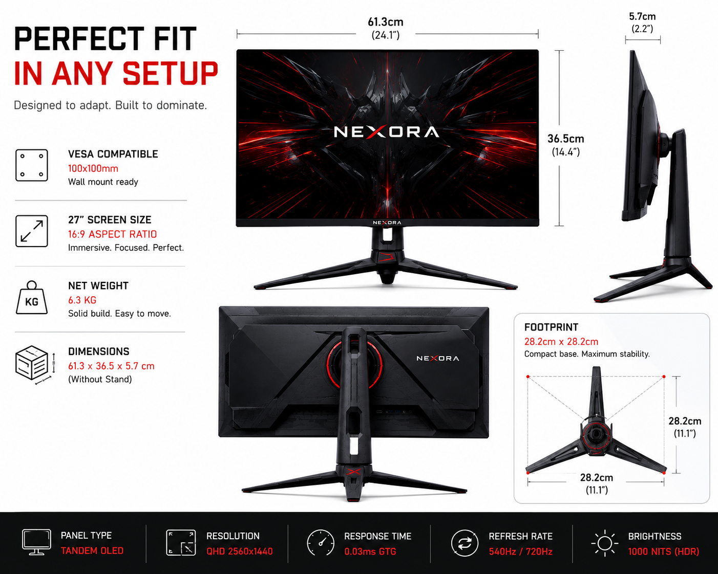 27" Dual-Mode OLED Gaming Monitor