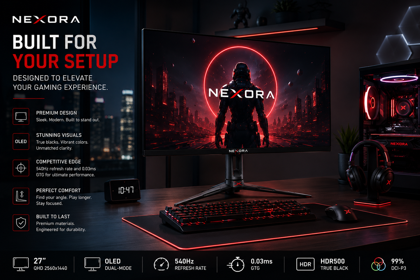 27" Dual-Mode OLED Gaming Monitor