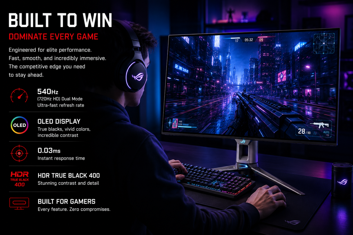 27" Dual-Mode OLED Gaming Monitor